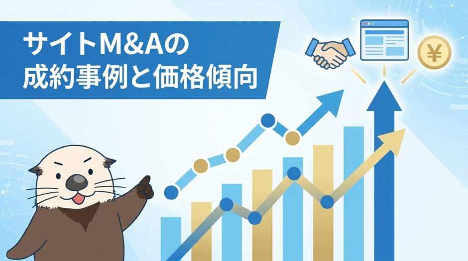 サイトM&Aの成約事例と価格傾向をジャンル・規模別にデータで解説するアイキャッチ画像