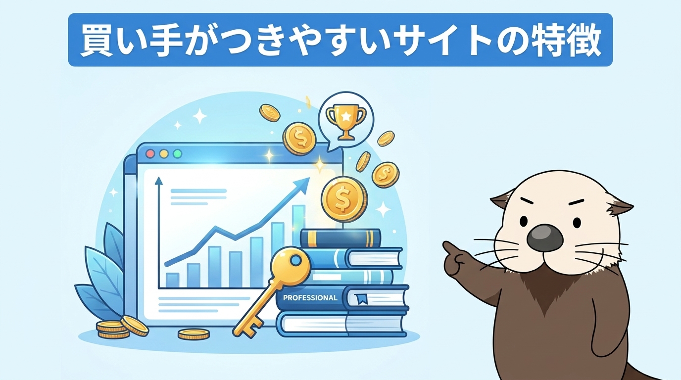 買い手がつきやすい優良サイトの特徴を示す見出し画像