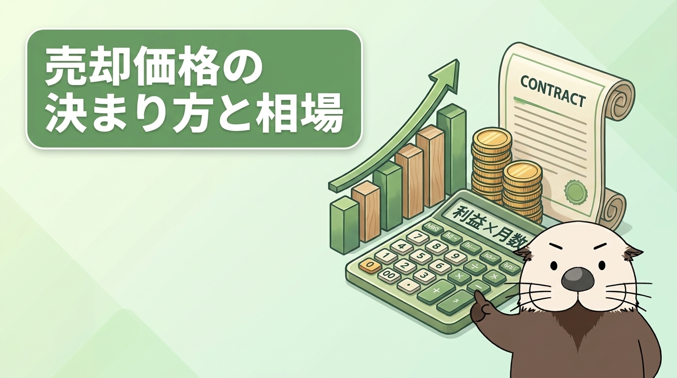 サイトM&Aの売却価格の決まり方と相場の目安を示す見出し画像