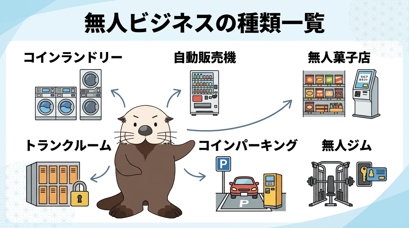 無人ビジネスの種類一覧