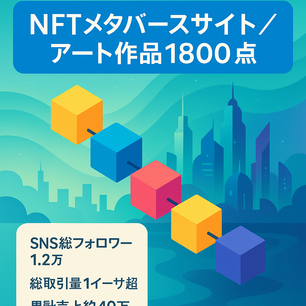 ★今ホットなNFT・メタバース関連のサイトとアート作品のセット★SNS合計12,000フォロワー越え★未発売のNFTアート1800作品付き★売上約40万★