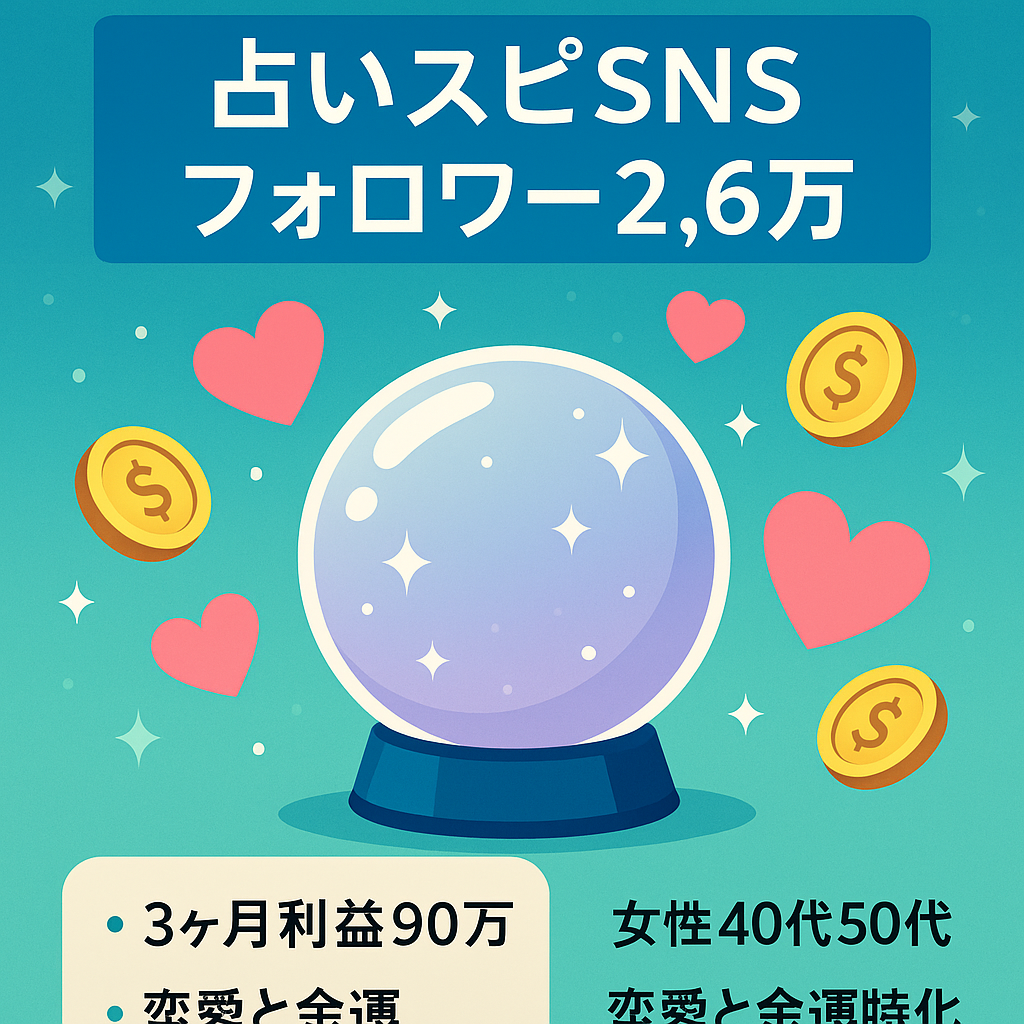 【総フォロワー2.6万人】占い・スピ系アカウント　Instagram2アカウント/Tiktok/公式LINE1000人超え