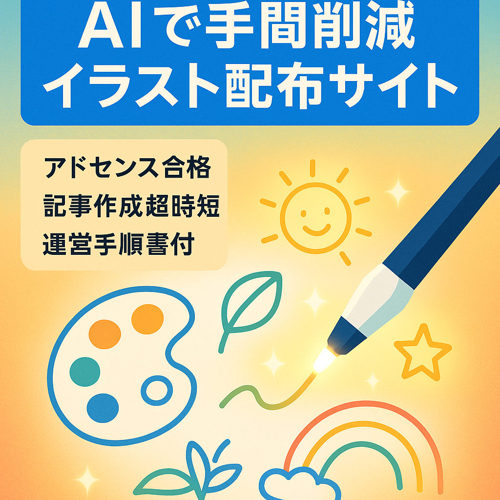 【サポートで再現性◎】AIで作成・投稿するだけ。運営コスト極小の「次世代型」イラスト配布サイト