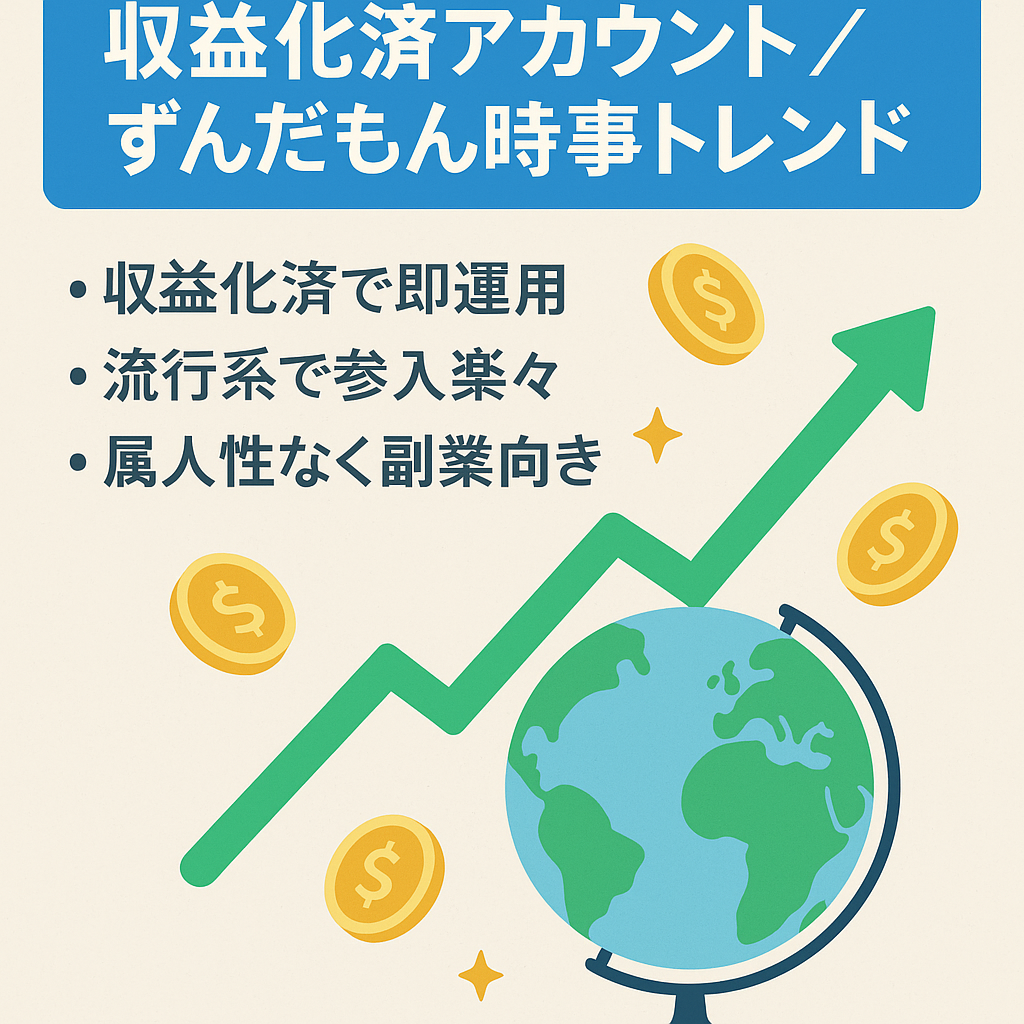 【収益化済み】世界情勢、トレンド系ずんだもんの収益化済みアカウントになります！