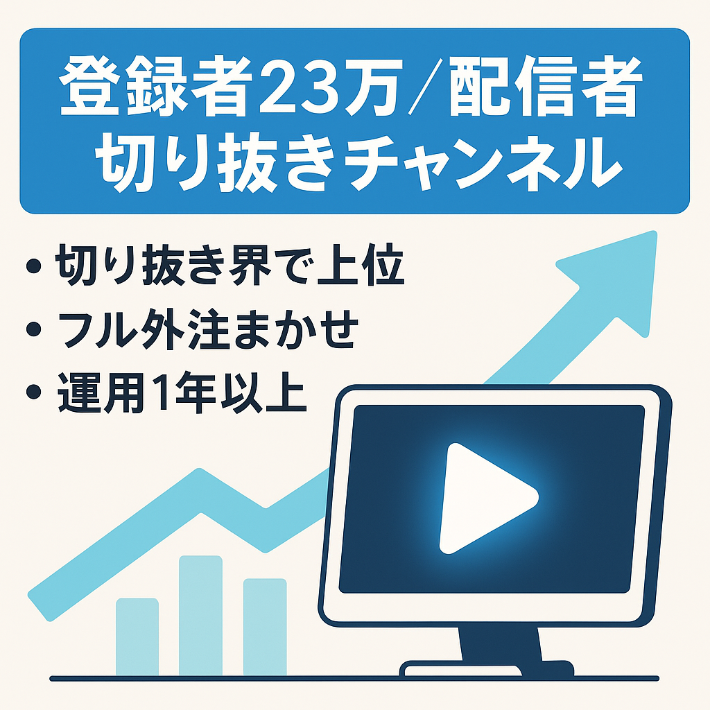 【同じ切り抜きチャンネルの中で上位！登録者約22万人】大手有名配信者の切り抜きチャンネル【フル外注可能】
