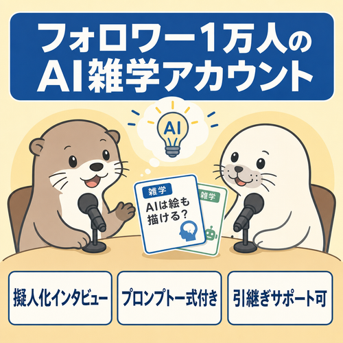 【フォロワー1万人】AI雑学ch｜量産用AI生成プロンプト一式付き｜運用サポート可