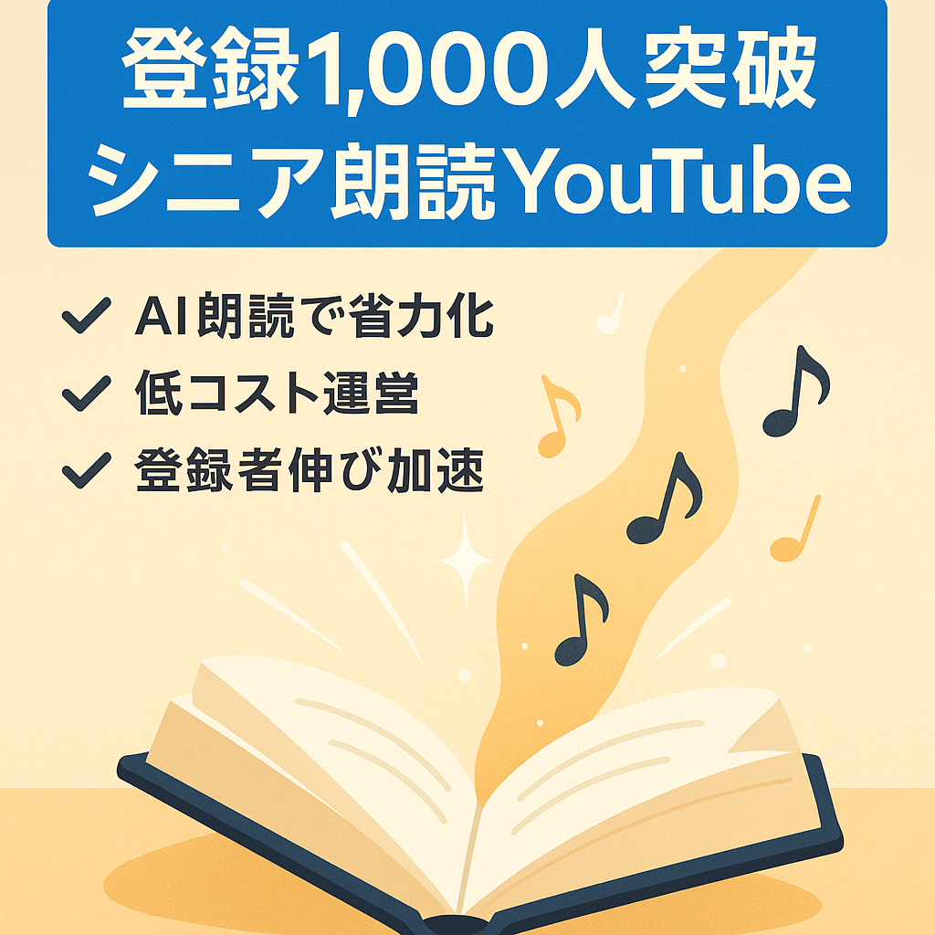 【初月登録者数1,000人突破】今最も伸びてるシニア向け朗読YouTubeチャンネル