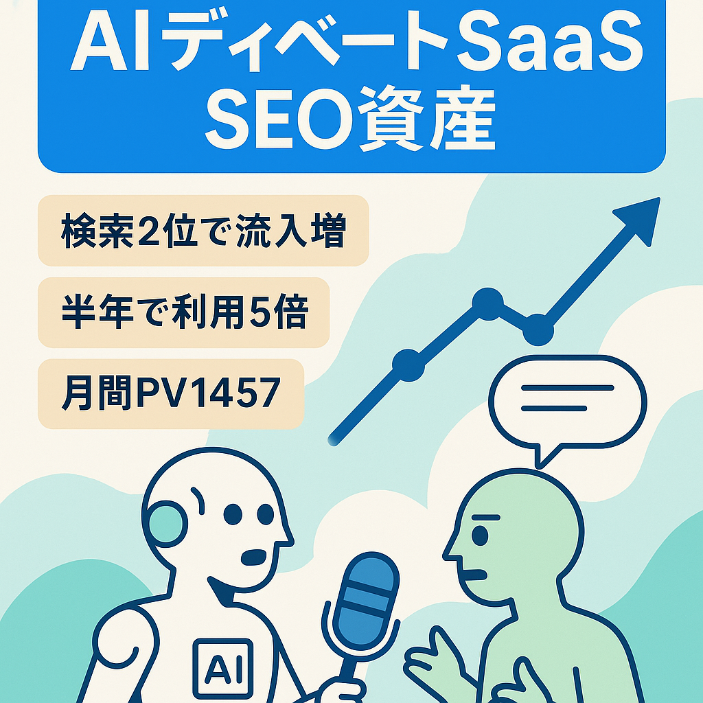【SEO資産・検索2位】AIディベートSaaS｜6ヶ月で5倍成長｜Laravel/AWS構築