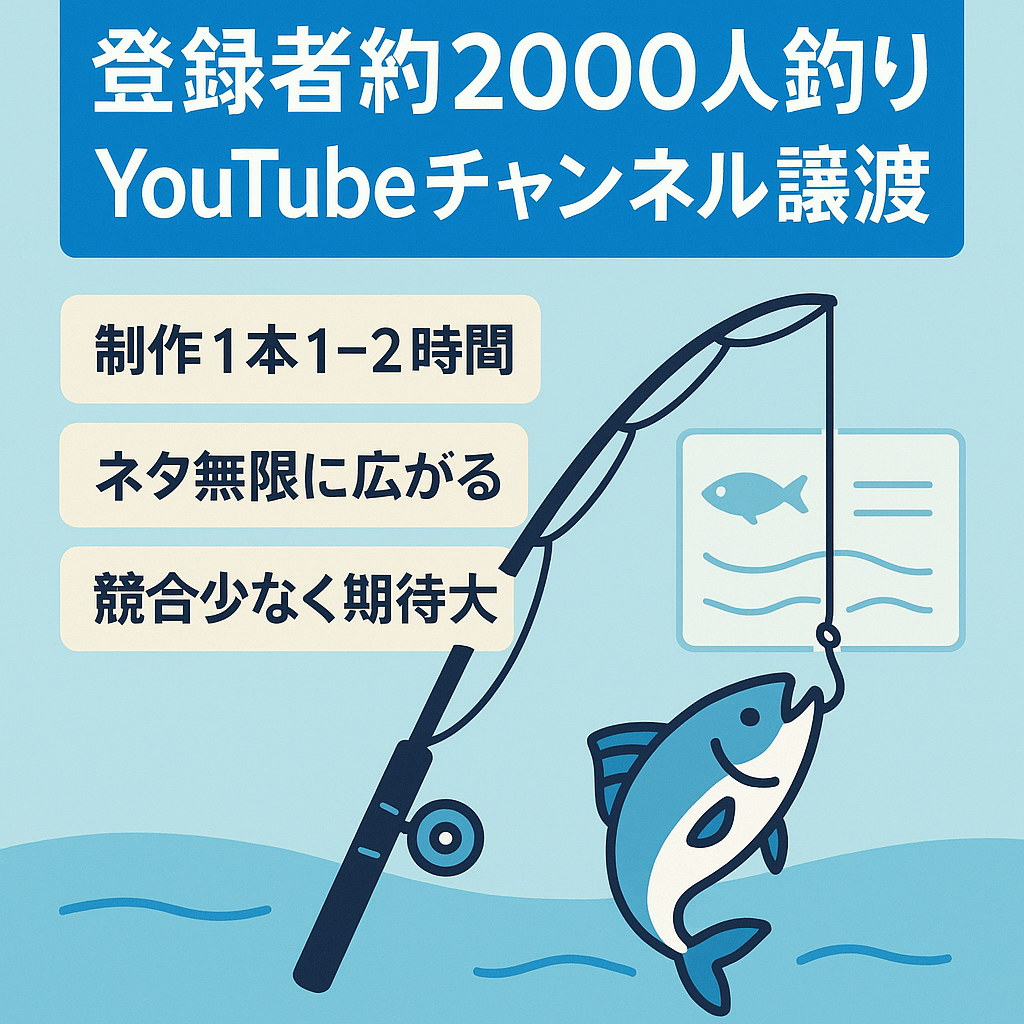 [登録者約2000人]適切な運営でまだまだ伸びていきます！収益化OK！釣り知識の解説ch