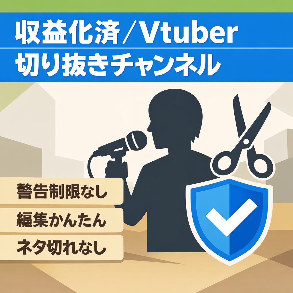 【収益化済】Vtuberの切り抜きチャンネル/警告/制限/違反無