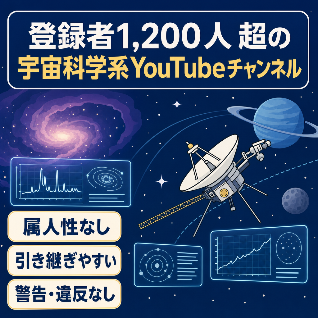 【登録者1,200人超】属人性なしの宇宙科学系YouTubeチャンネル