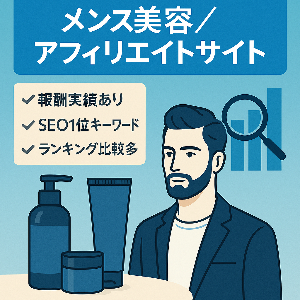【過去報酬獲得実績あり】アフィリエイトを始めたい方におすすめのメンズ美容サイト