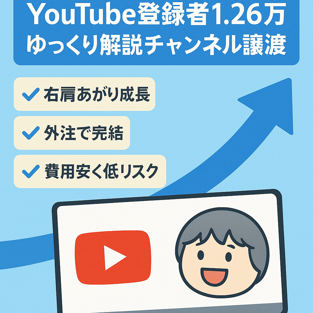 【YouTubeチャンネル登録者数12650人】ゆっくり解説動画チャンネル譲渡