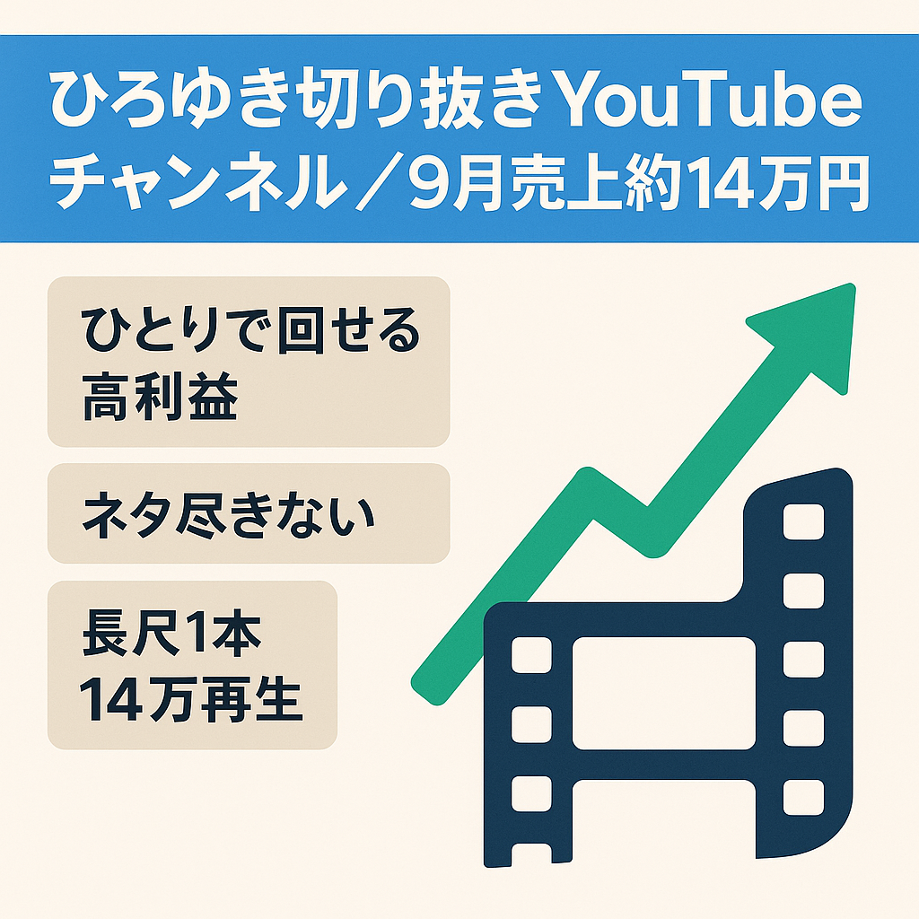【8月収益化の急成長CH】9月売上約14万円/ひろゆき切り抜きチャンネル