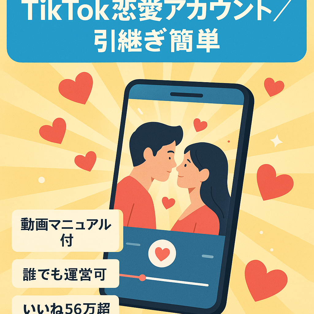 【早い者勝ち】属人生なし　TikTok　恋愛アカウント　動画作成マニュアルなど特典多数付き