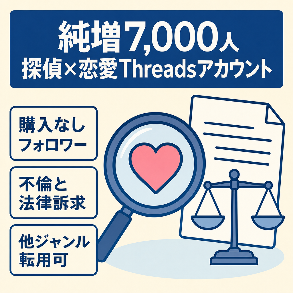 【純増7,000人】探偵・恋愛系に強いThreadsアカウント