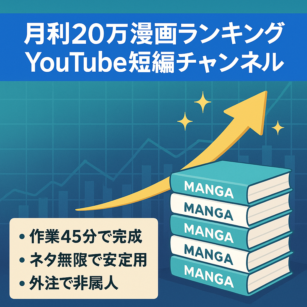 【スピード重視】登録者6000人越えの漫画ランキングショートch / 非属人 【利益20万円/月】