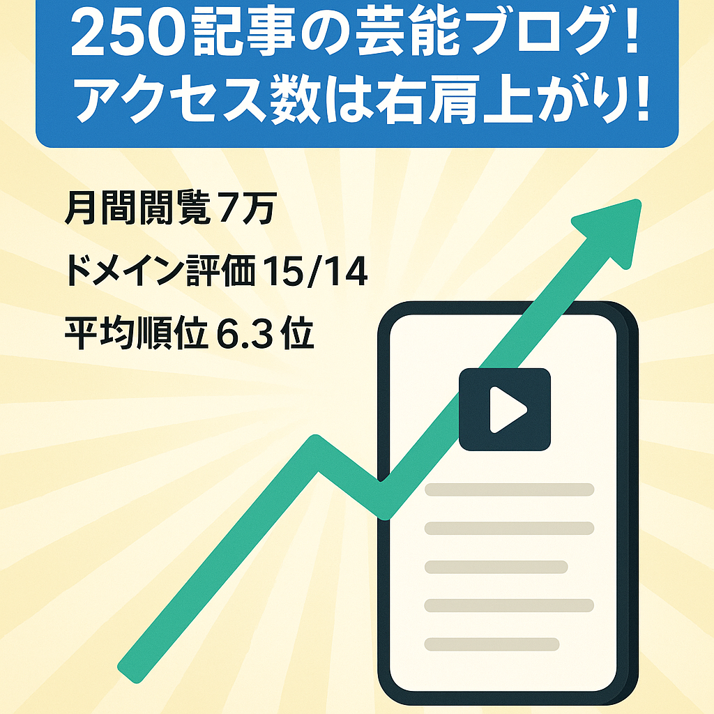 250記事の芸能ブログ！アクセス数は右肩上がり！