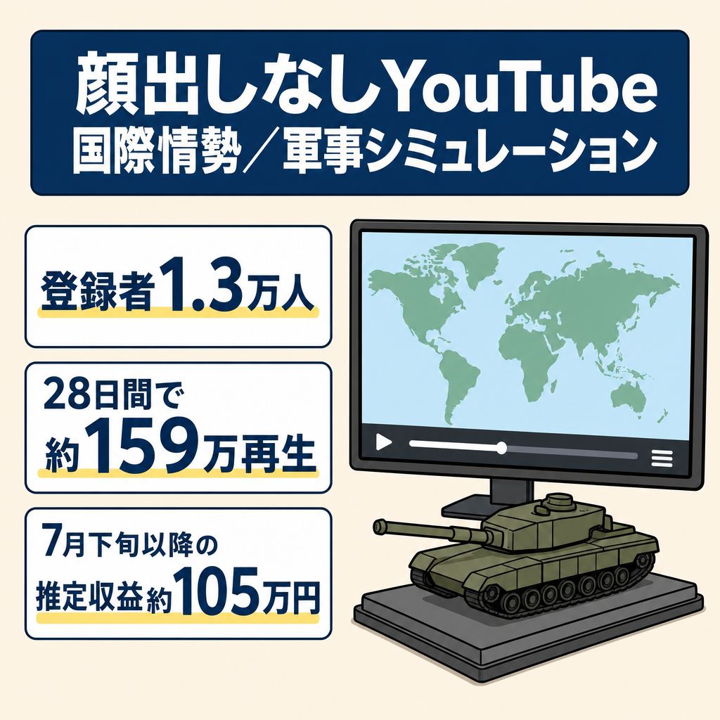 【収益化済・顔出しなし】登録者1.3万人・国際情勢×軍事シミュレーション解説YouTubeチャンネル