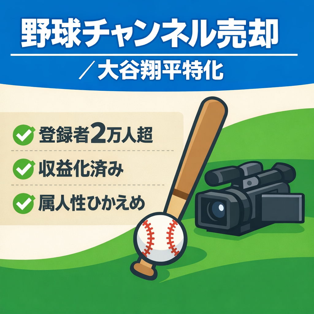 【チャンネル登録2万人・収益化済】大谷翔平選手などに特化した野球チャンネル