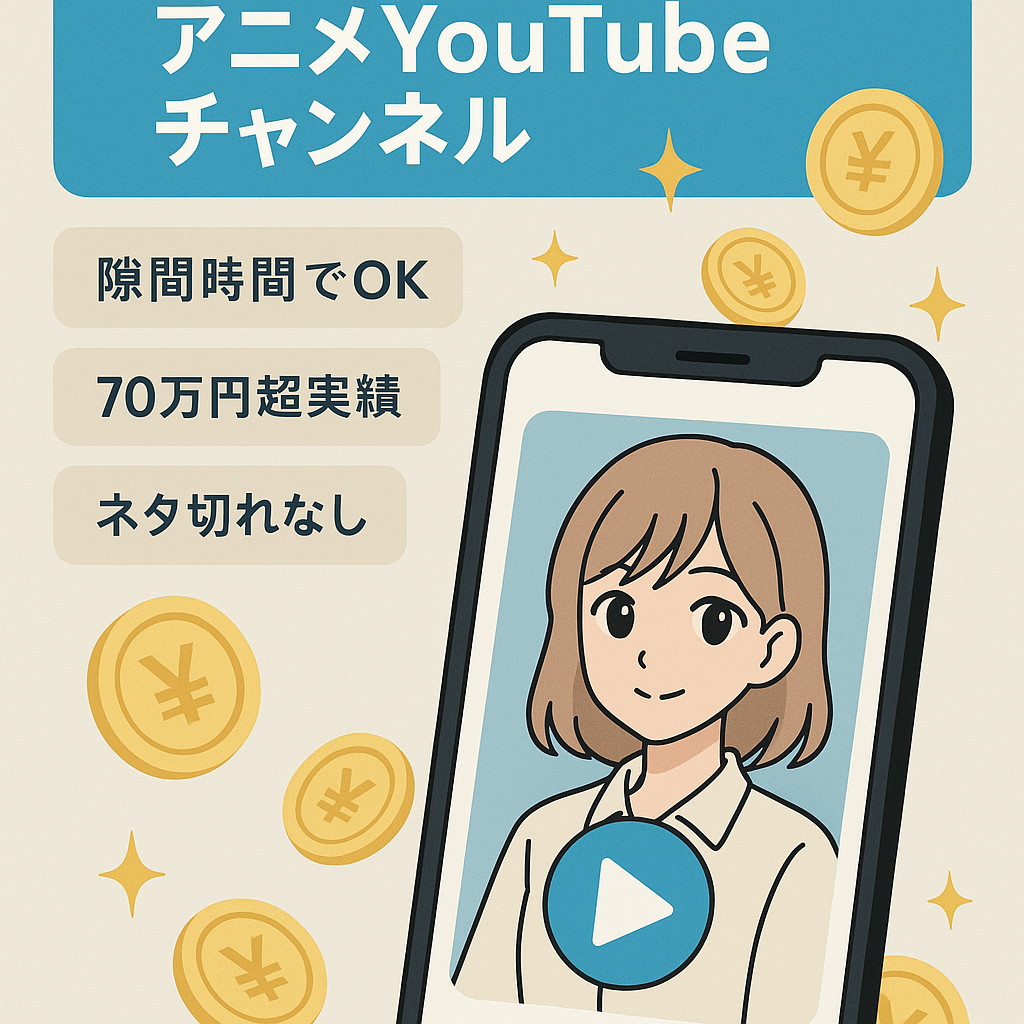 放置でも外注でもOK!過去720000円の実績ありアニメYoutubeチャンネル