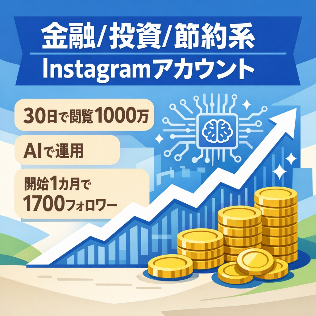 【30日閲覧約1000万】金融・投資・節約系Instagramアカウント｜AI活用