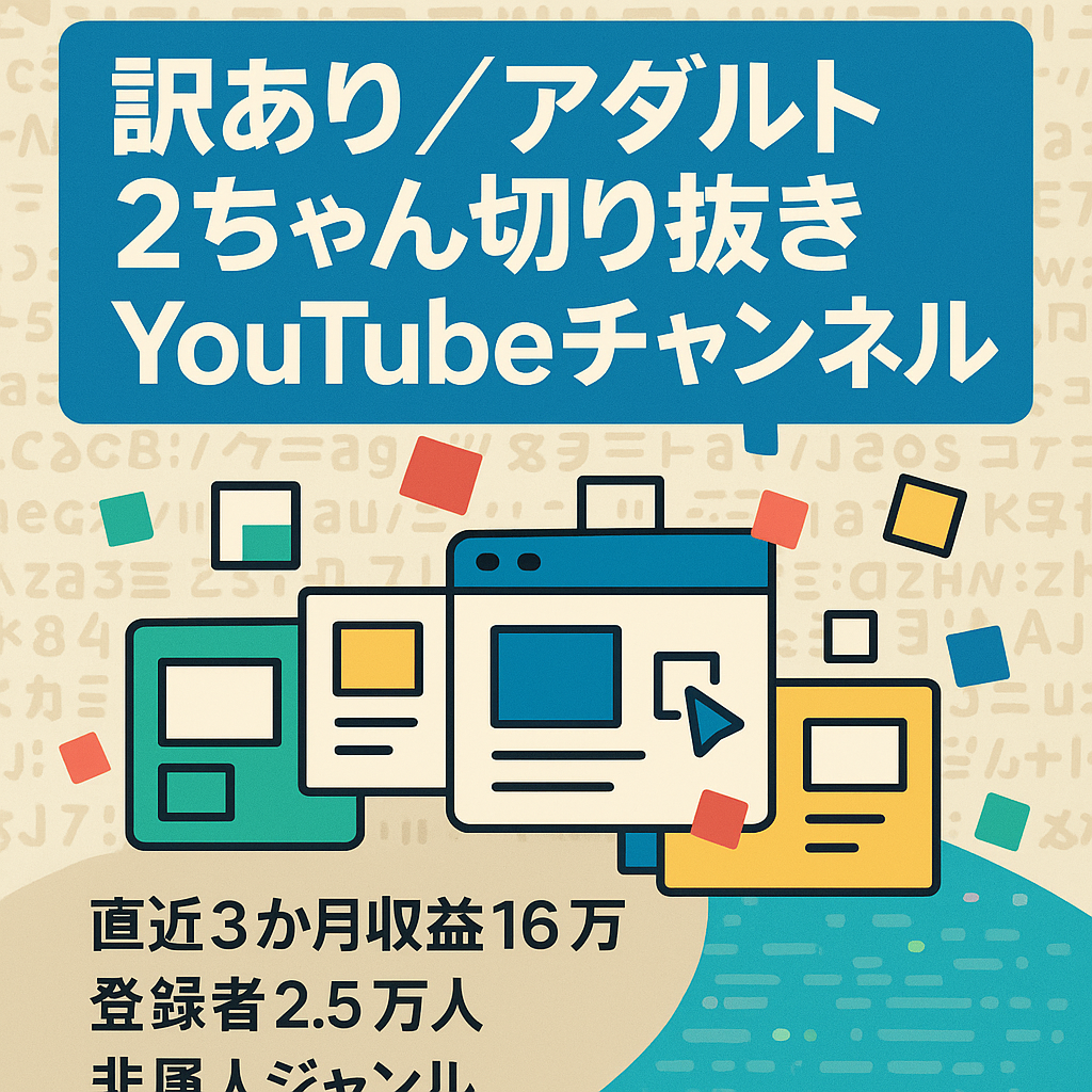 訳あり：切り抜き：【アフィリエイト10月収益25万】登録者２.5万人アダルト2ちゃんYoutubeチャンネル