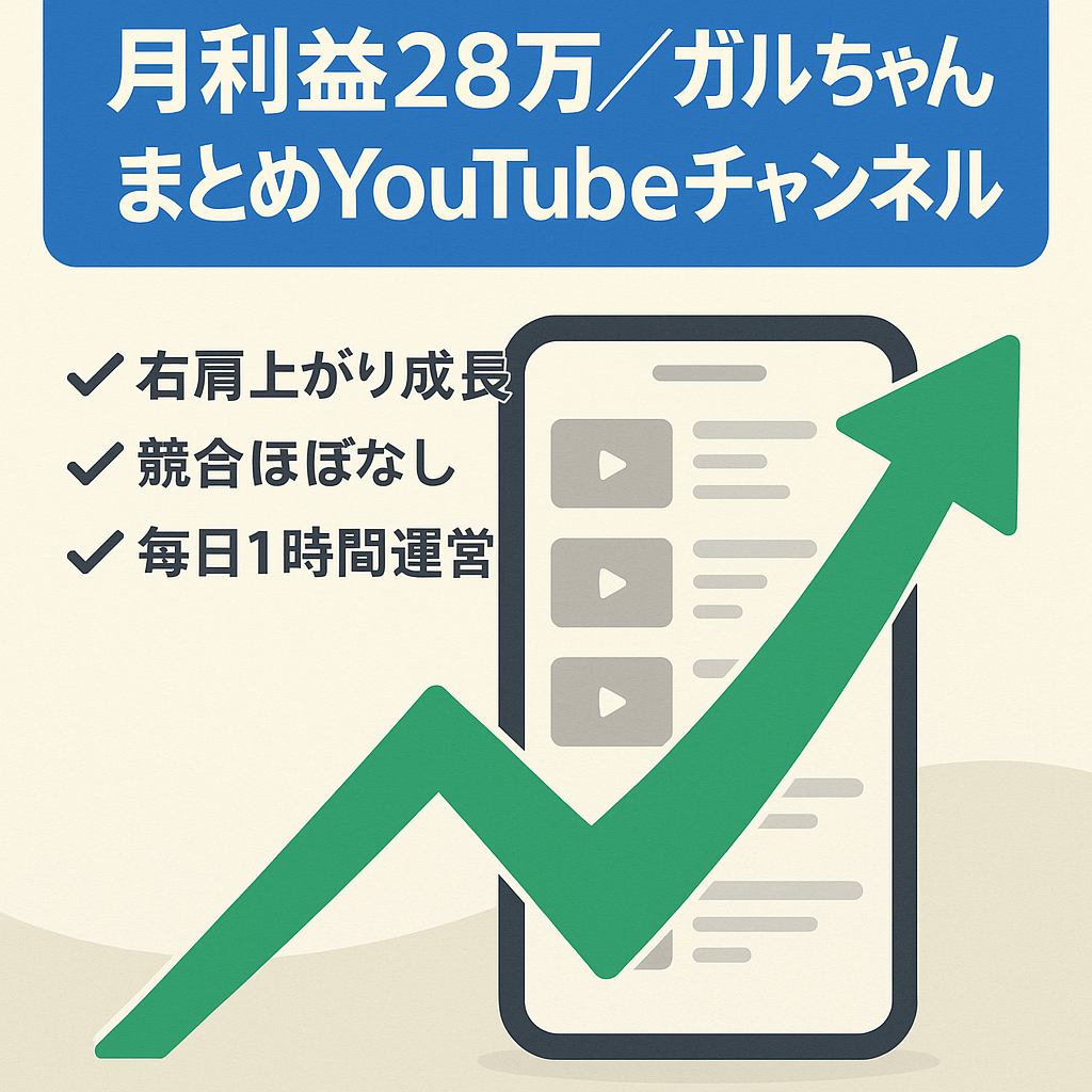 【月利益28万円】右肩上がり！3週間で収益化！ガルちゃんYoutubeまとめチャンネル