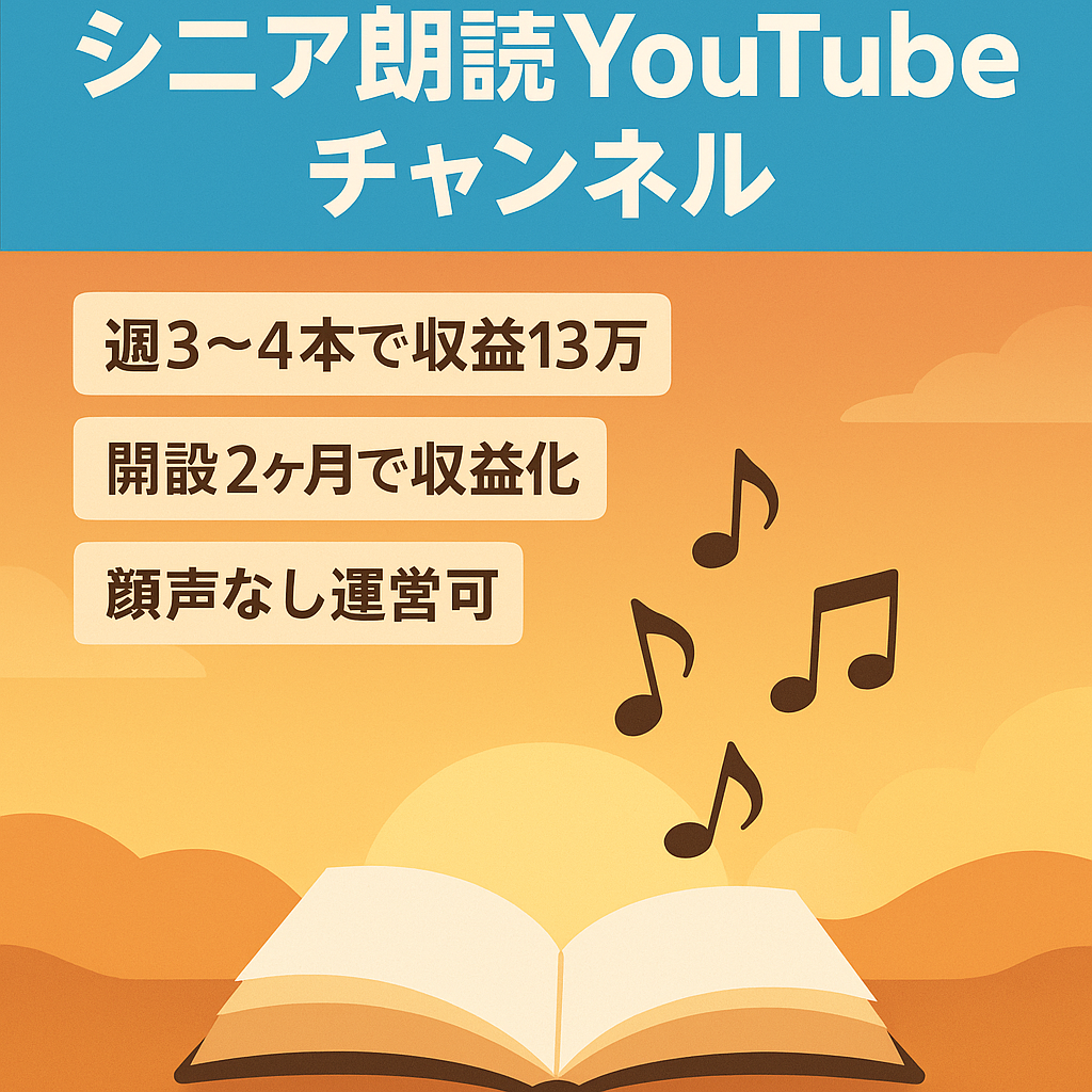 【高収益可能！総再生数65万回越え！】流行りのスカッとシニア朗読Youtubeチャンネル／AI×非属人