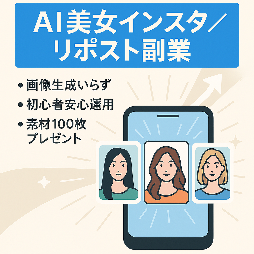 【話題のAI美女副業◎初心者でも再現性高く収益化】リポストで簡単運営【有料会員サイト用の素材も100枚プレゼント。すぐにマネタイズ可能】