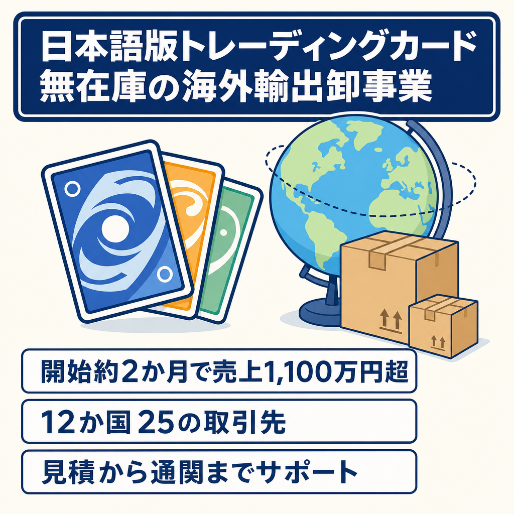 【無在庫開始約2か月で売上1,100万円超】日本語版トレカ海外BtoB輸出卸事業