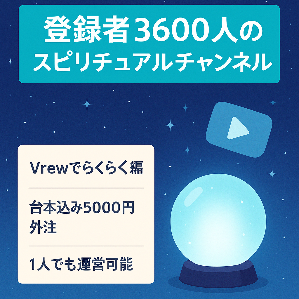 【登録者約3600人】9月から運営！スピリチュアルチャンネル【外注可能・非属人】