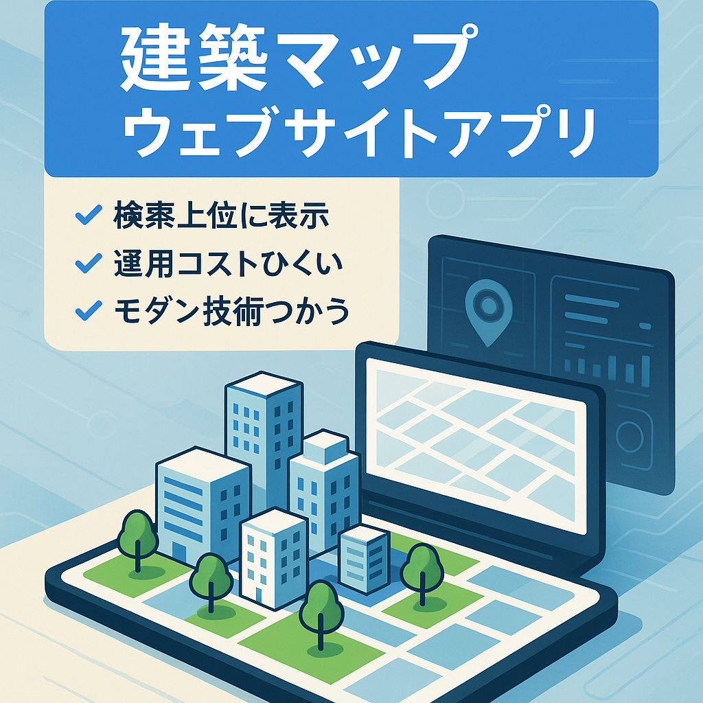 モダンな技術で構築された建築マップのウェブサイトアプリ