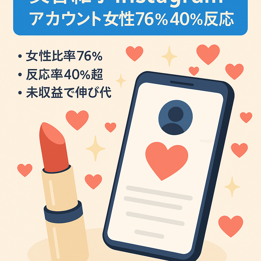 女性75%・美容雑学ジャンルInstagram・反応率40%以上あり