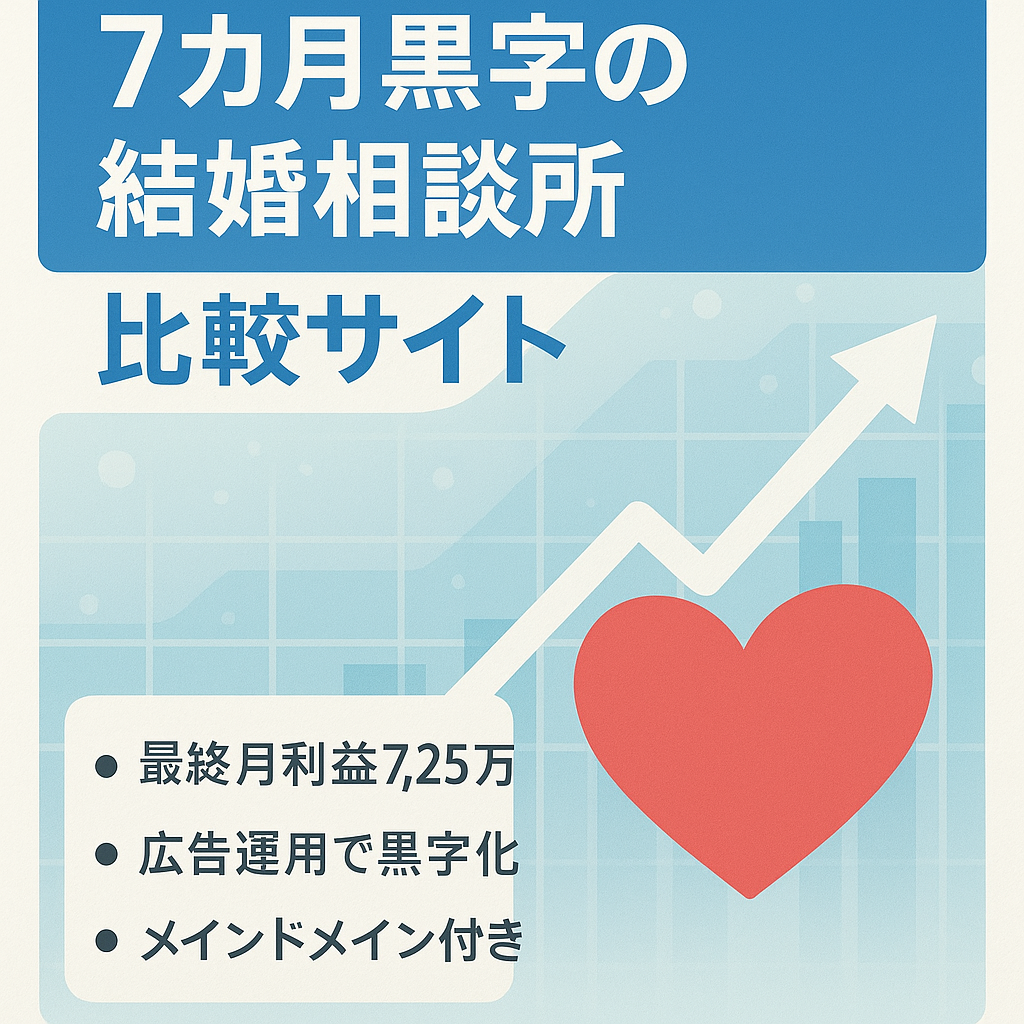 【7ヵ月連続黒字運用】リスティング広告で稼いだ結婚相談所比較サイト