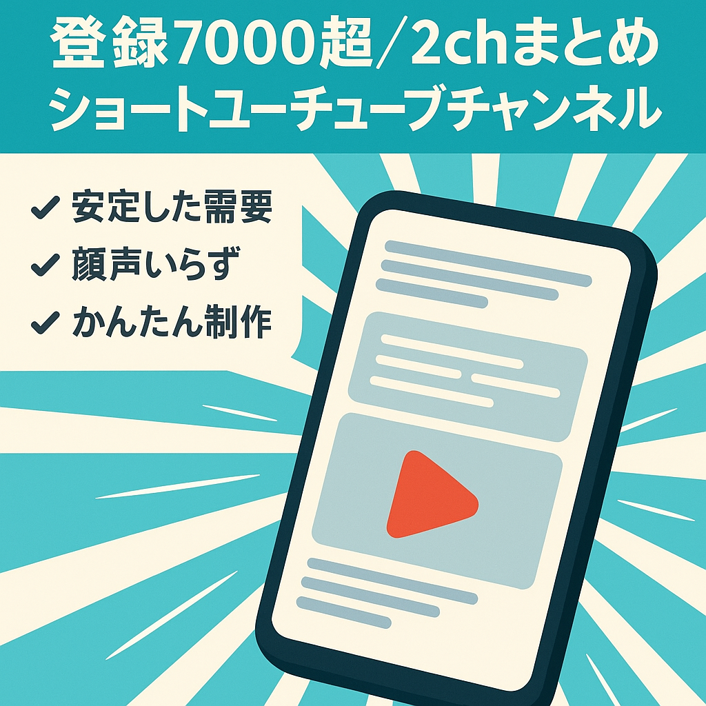 【チャンネル登録者7000人超え】2chまとめショート動画YouTubeチャンネル ※未収益化