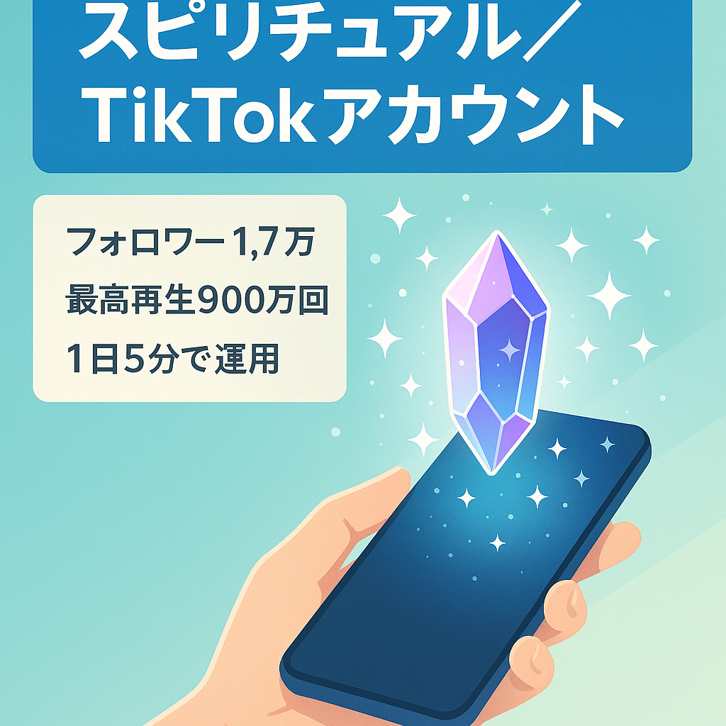【最安値】【tiktokフォロワー1.7万人】スピリチュアル・占いに興味がある人を集客できるアカウント！！マネタイズ、集客、実績など多くの使用用途があります！