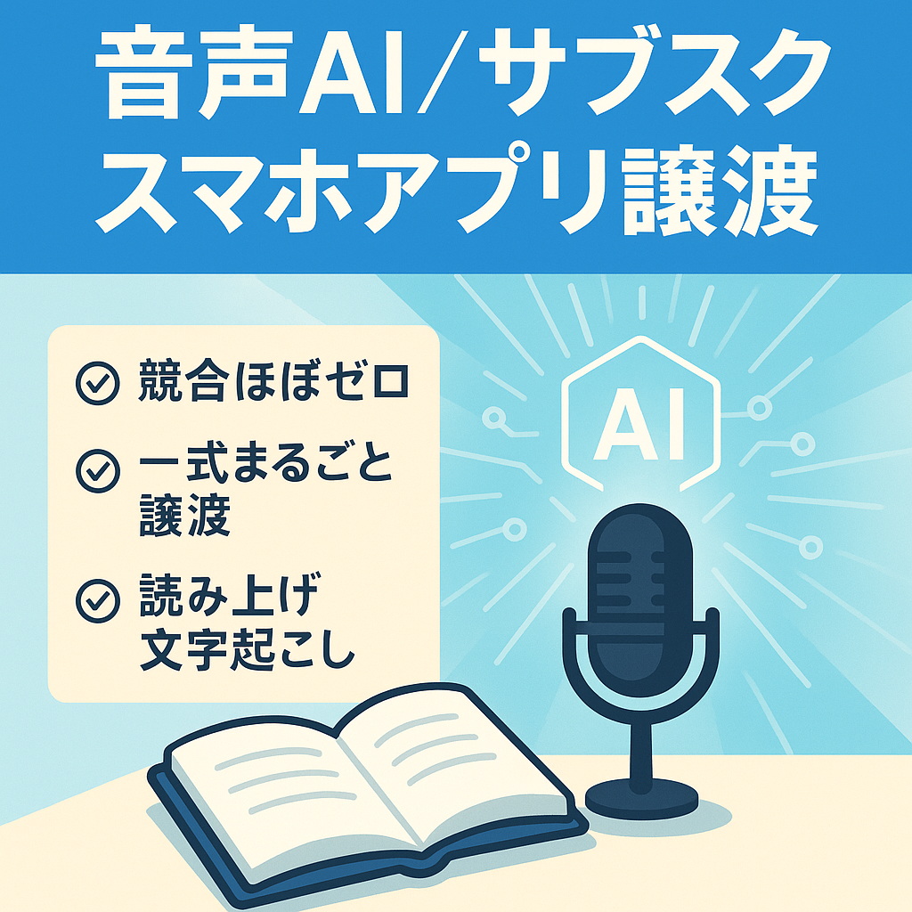 【AI技術を使った音声系アプリ】ニッチ領域特化のサブスク型スマホアプリの事業譲渡