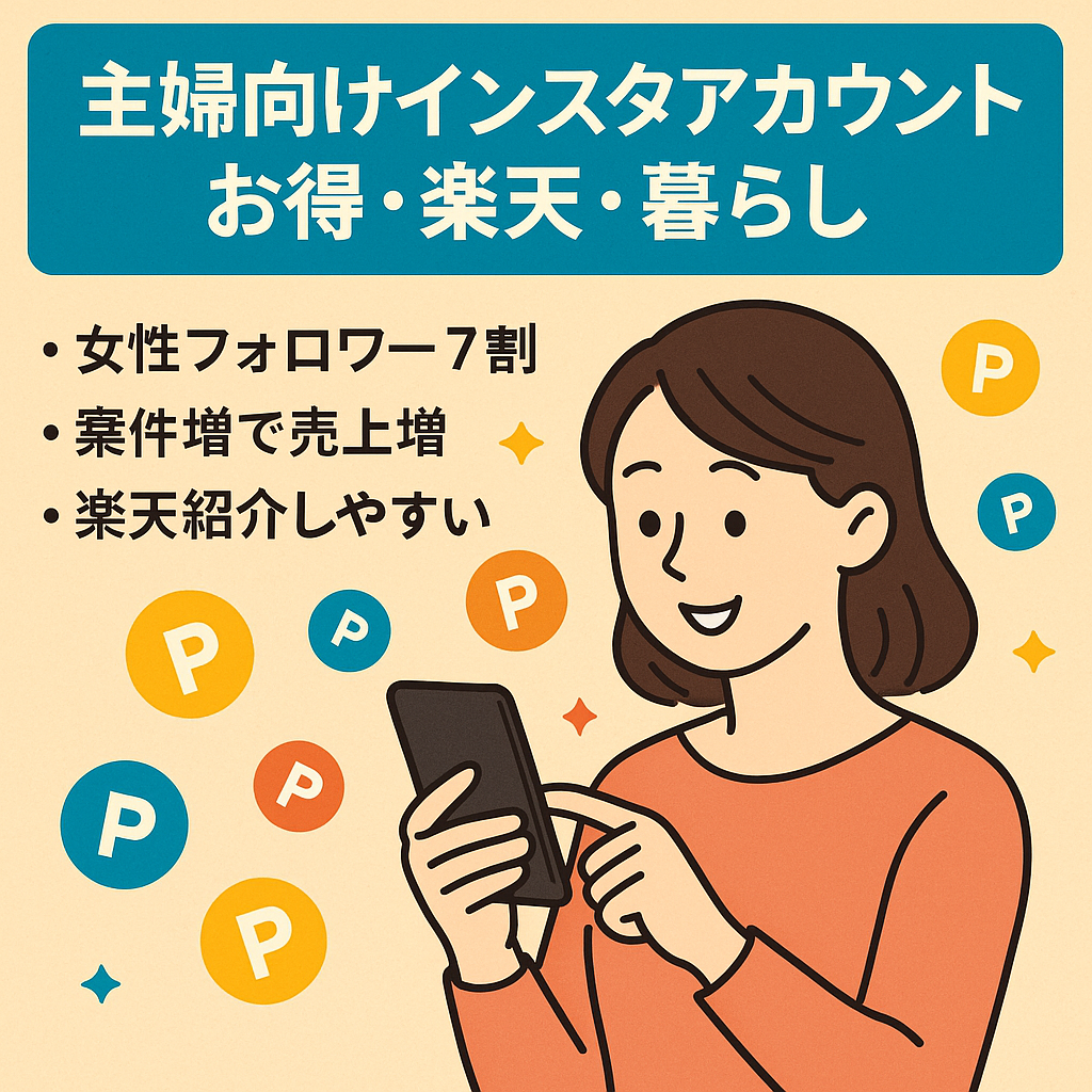 【インスタ1.1万フォロワー】主婦層向け お得・楽天・暮らしアカウント