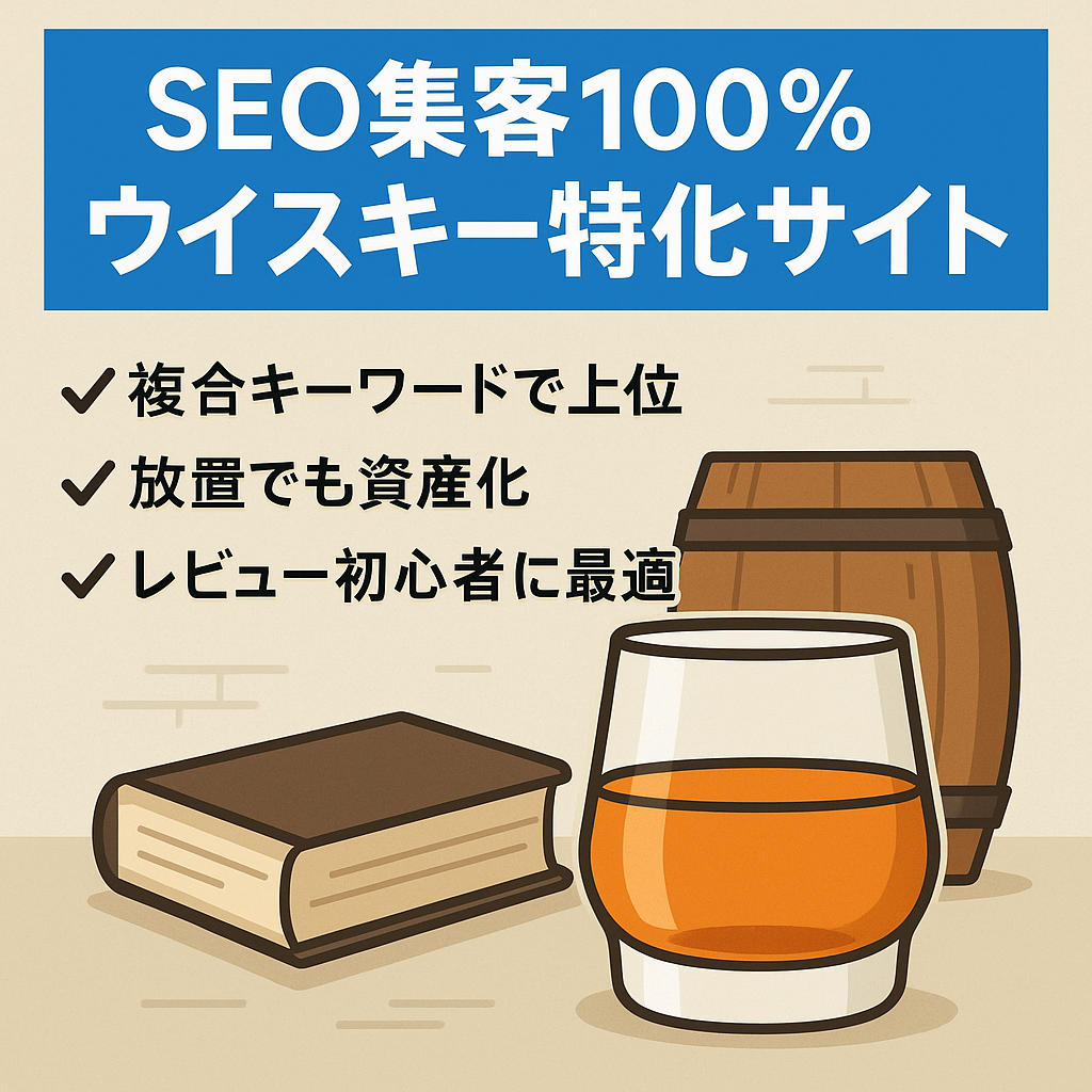 【100％SEO集客】ウイスキーがテーマの特化サイト【ウイスキー＋〇〇で上位表示多数】