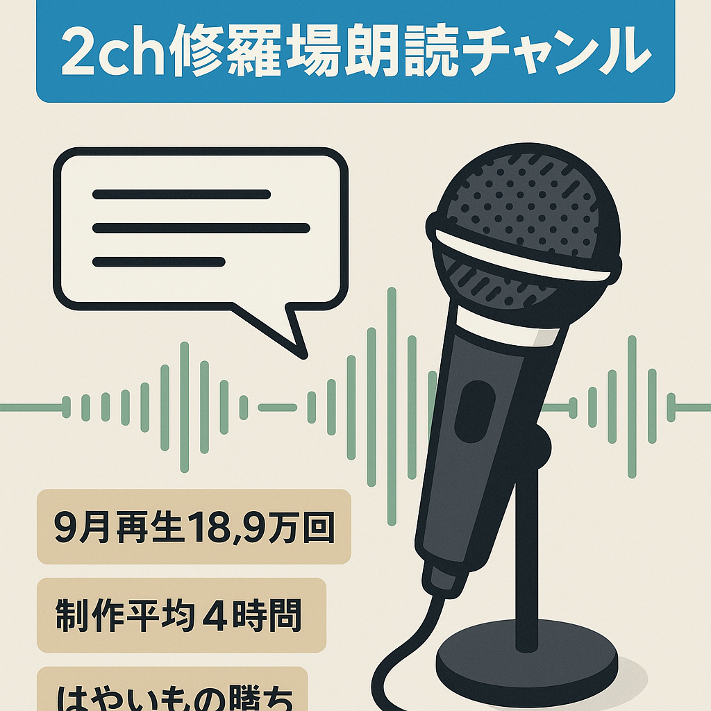 【収益化済み】2ch修羅場朗読系チャンネル(チャンネル登録者数1000人超え)