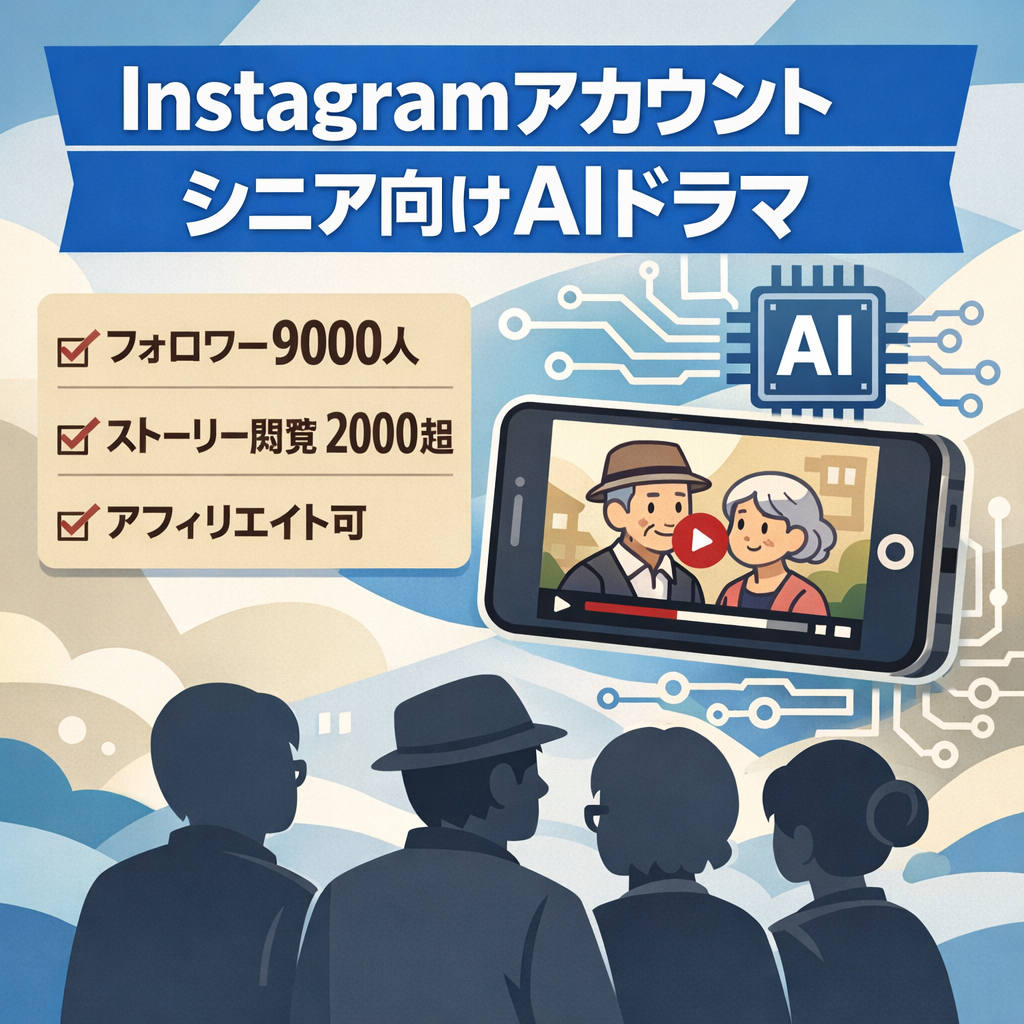 インスタ9000フォロワー以上！シニア層をターゲットとしたフルAIドラマ
