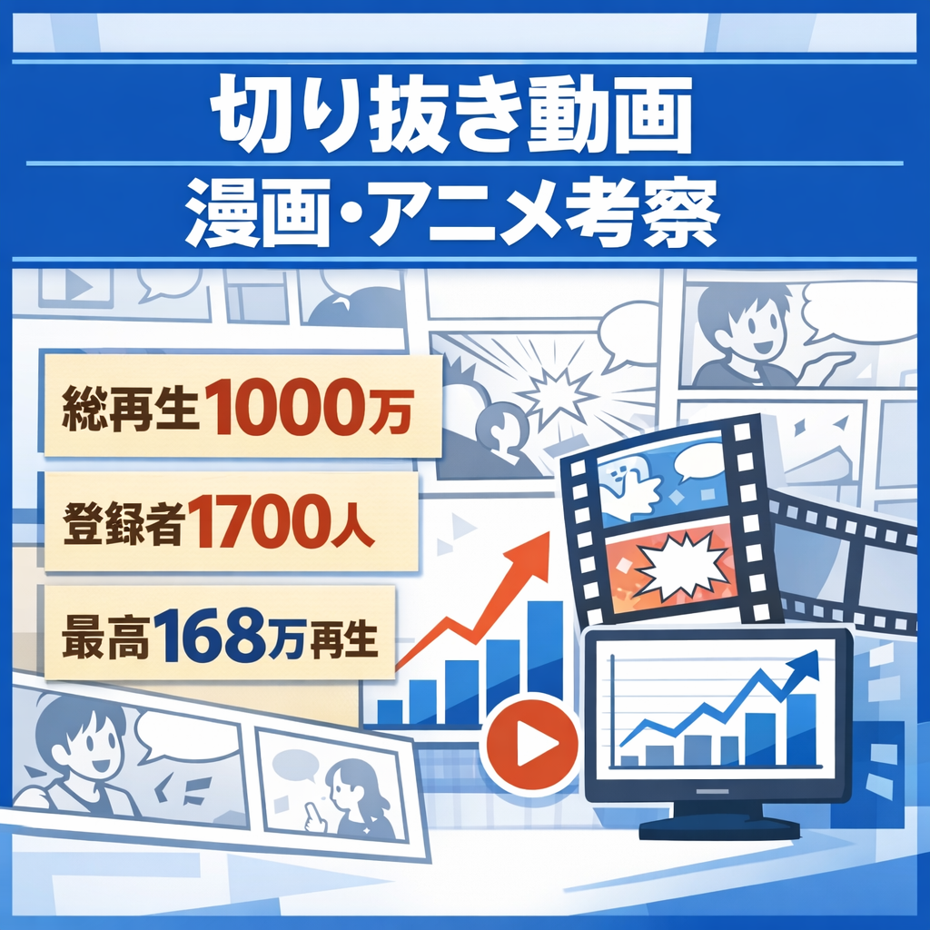 切り抜き：【総再生数約1000万！登録者数1700人】漫画・アニメの考察チャンネル