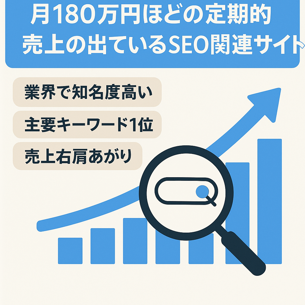 月180万円ほどの定期的な売上の出ているSEO関連サイト