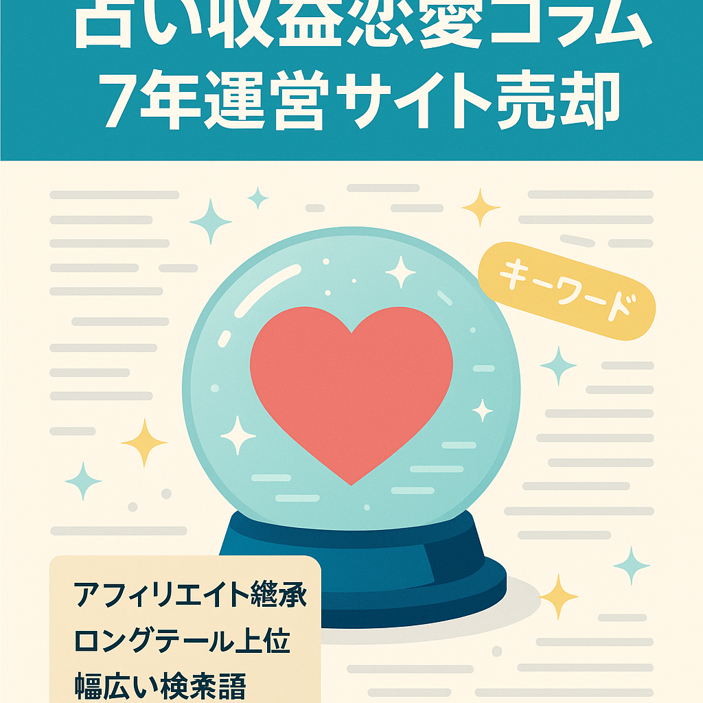 占い案件で収益を上げている恋愛コラムサイト【７年以上運営ドメイン】