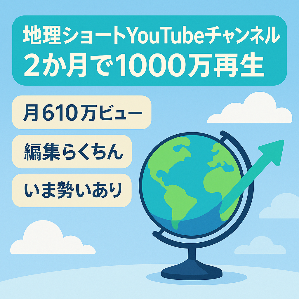 【約2カ月合計1000万エンゲージビューで収益化】ゆっくりの地理系ショート【属人性なし/編集難易度低い】