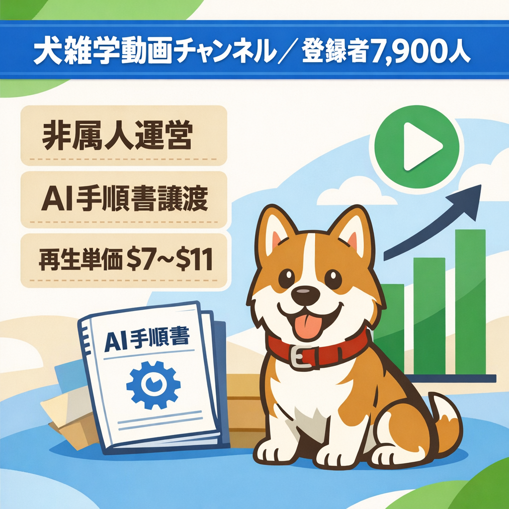 【犬雑学チャンネル】登録者7,900人｜AIマニュアル付