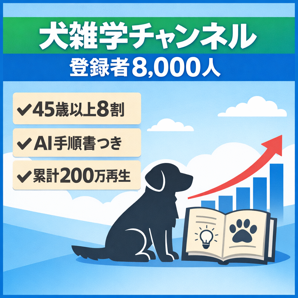 【犬雑学チャンネル】登録者8,000人｜動画制作マニュアル付