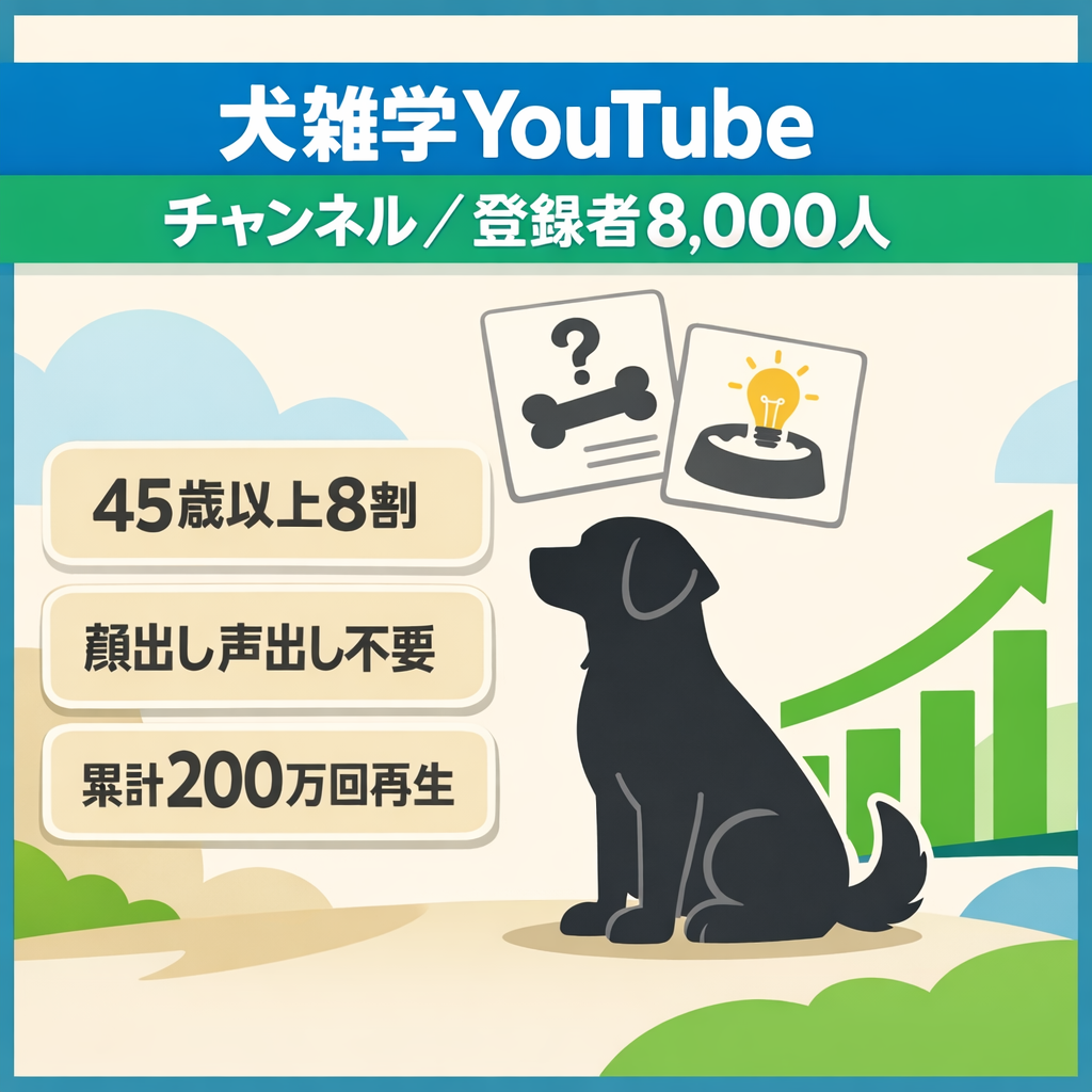 【犬雑学チャンネル】登録者8,000人｜顔出し・声出し不要