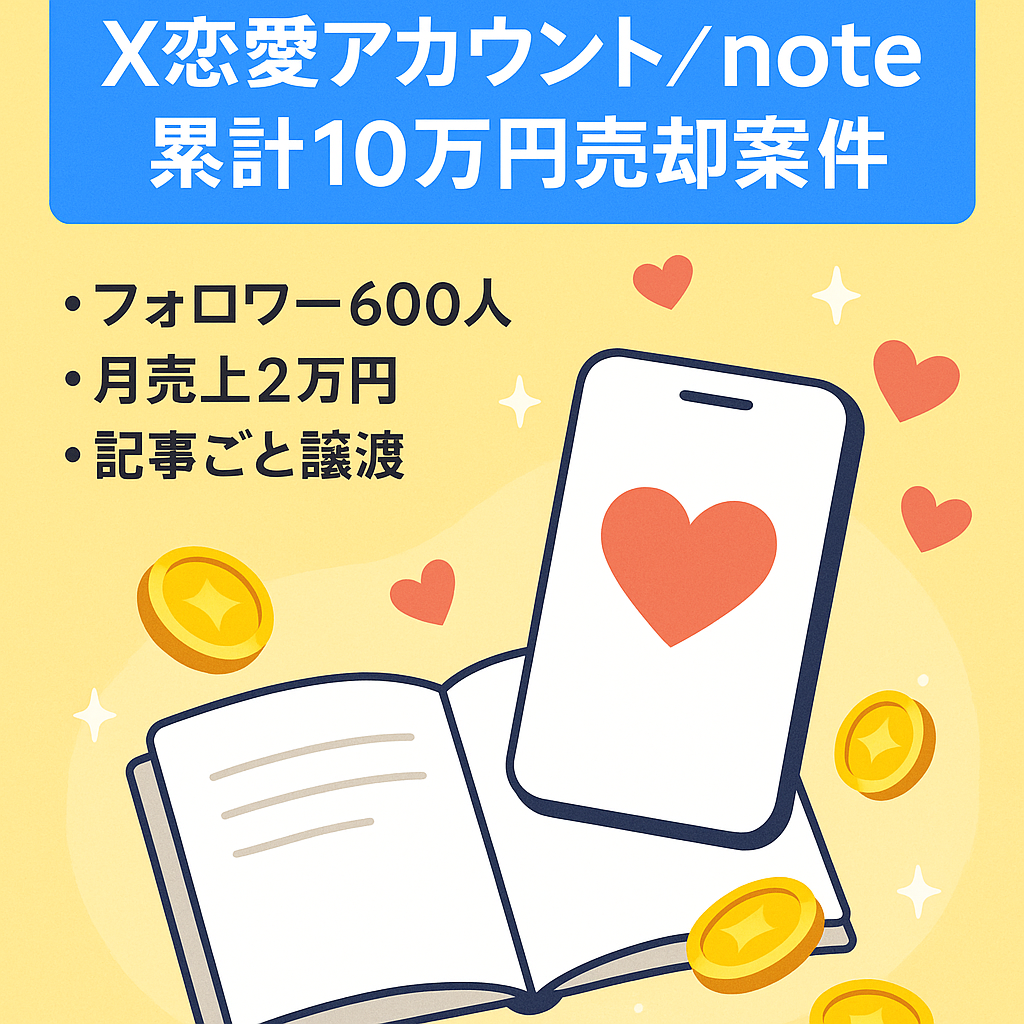 Xフォロワー600人、恋愛noteで月2万円マネタイズ、累計10万円マネタイズに成功